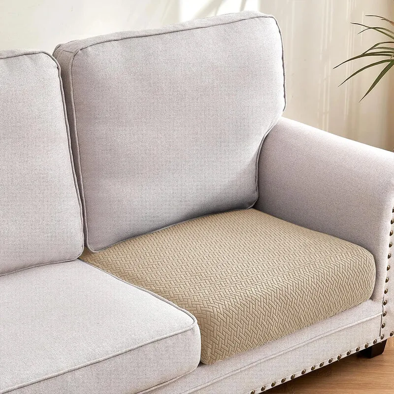 Housse de coussin extensible pour canapé velours damassé