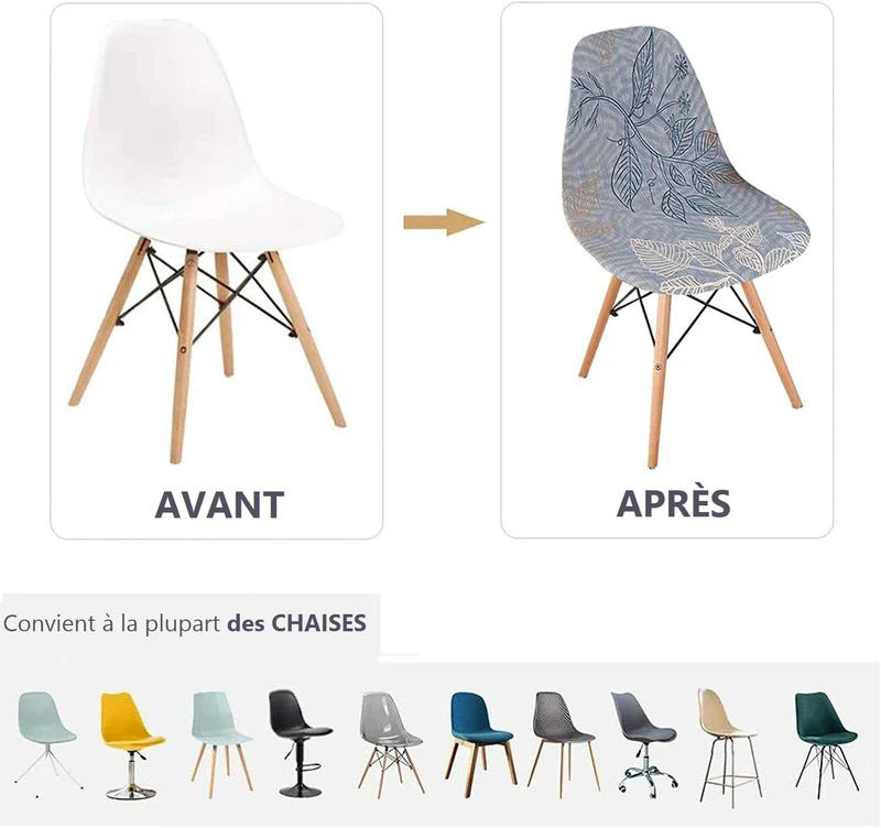Housse de Chaise Scandinave à Motifs Moderne - Tissu Épais et Doux