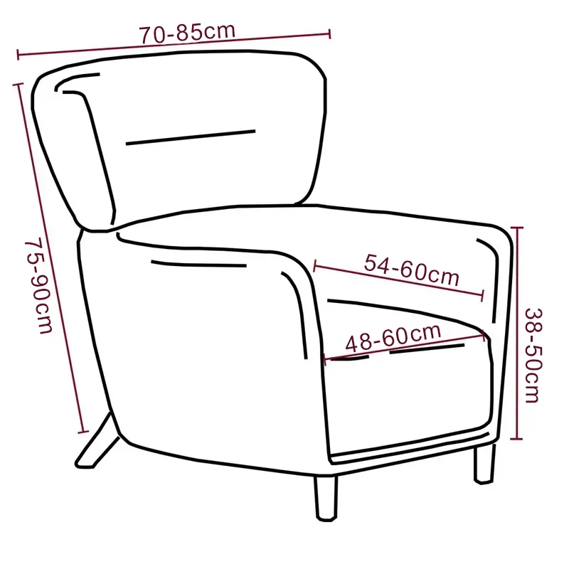 Housse extensible pour fauteuil à oreilles IKEA OSKARSHAMN velours 11 couleurs unie