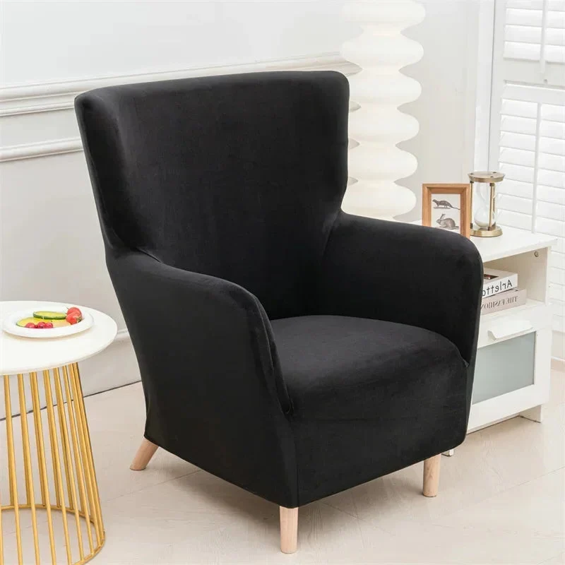Housse extensible pour fauteuil à oreilles IKEA OSKARSHAMN velours 11 couleurs unie