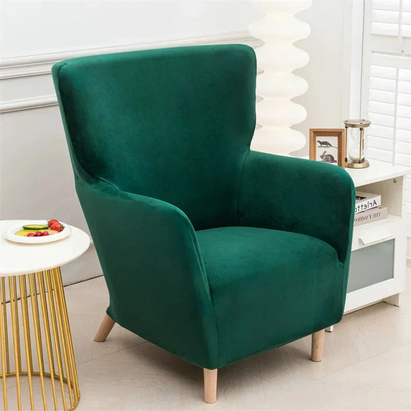 Housse extensible pour fauteuil à oreilles IKEA OSKARSHAMN velours 11 couleurs unie