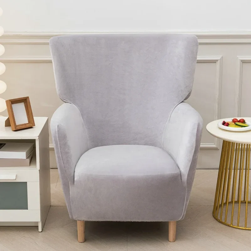 Housse extensible pour fauteuil à oreilles IKEA OSKARSHAMN velours 11 couleurs unie