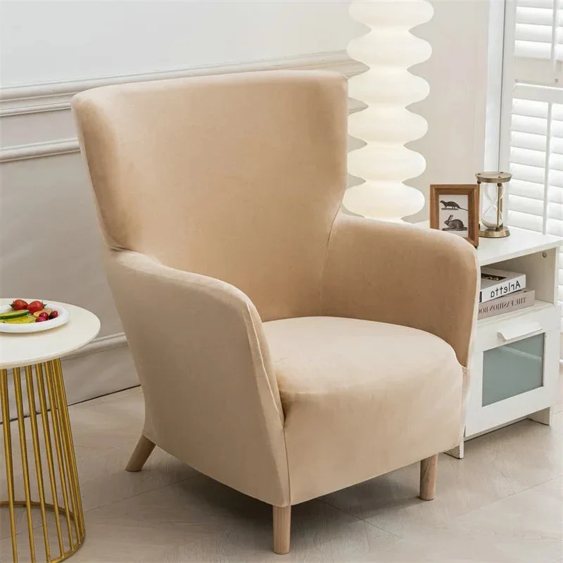 Housse extensible pour fauteuil à oreilles IKEA OSKARSHAMN velours 11 couleurs unie