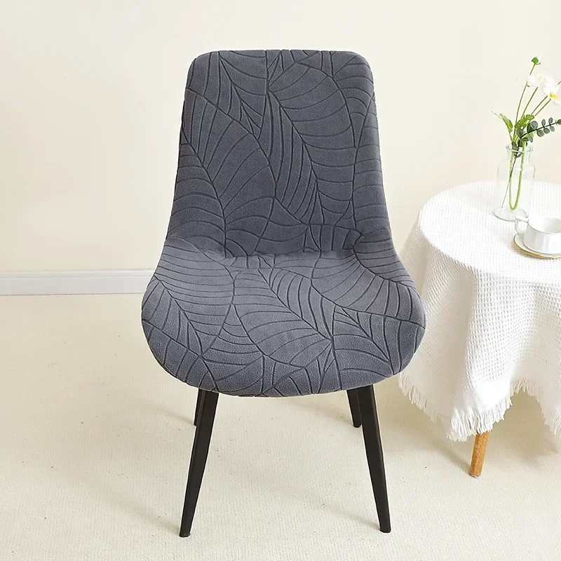 housse de chaise scandinave assise et dossier incurvé arrondi- texture hibiscus