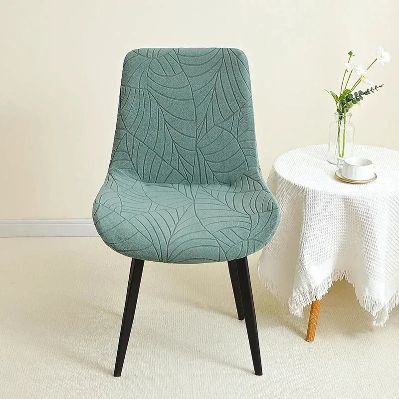 housse de chaise scandinave assise et dossier incurvé arrondi- texture hibiscus