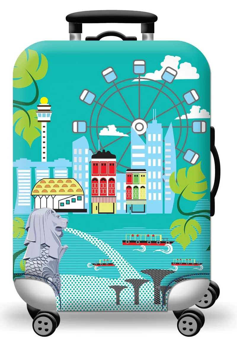 Housse de protection pour valise à roulette cabine ou XL - 20 motifs été