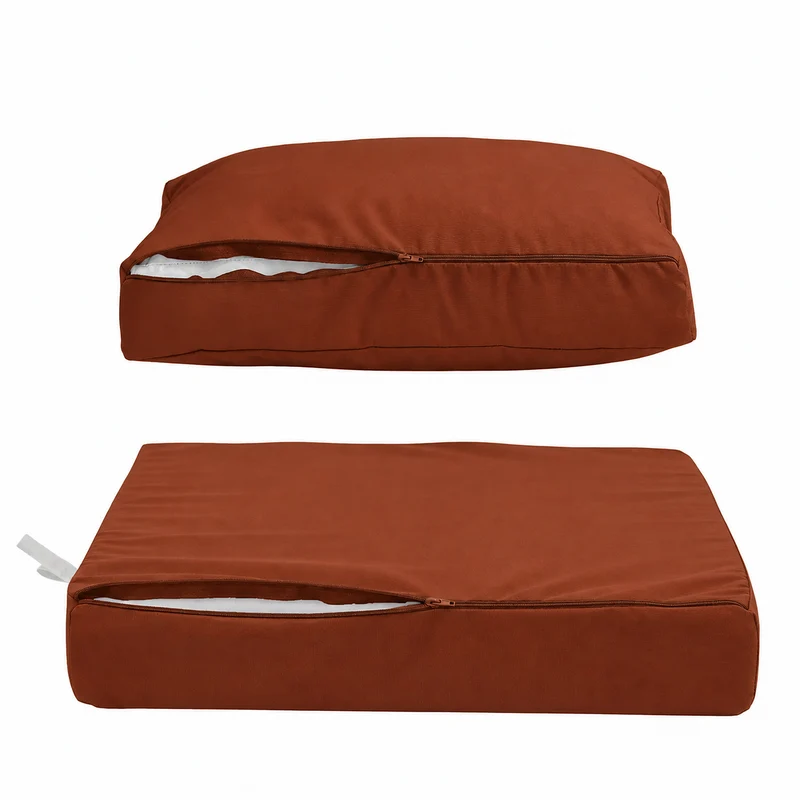 Ensemble Coussins Salon Jardin 60x70 Terracotta - Déhoussable & Anti-UV (Assise + Dossier)