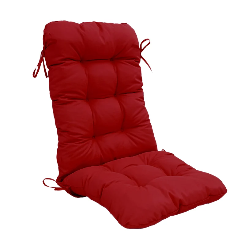 Coussin Chaise Dossier Haut 120x50 Rouge - Capitonné (Confort 8cm)