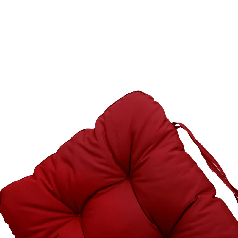 Coussin Chaise Dossier Haut 120x50 Rouge - Capitonné (Confort 8cm)