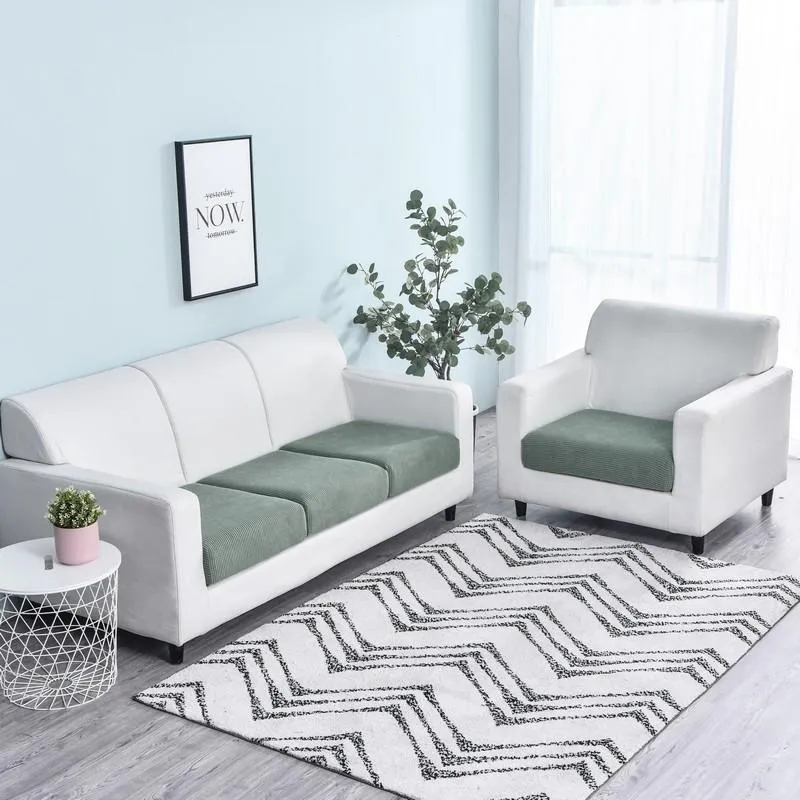 Housse Vert Mousse pour Coussin d'Assise de Canapé