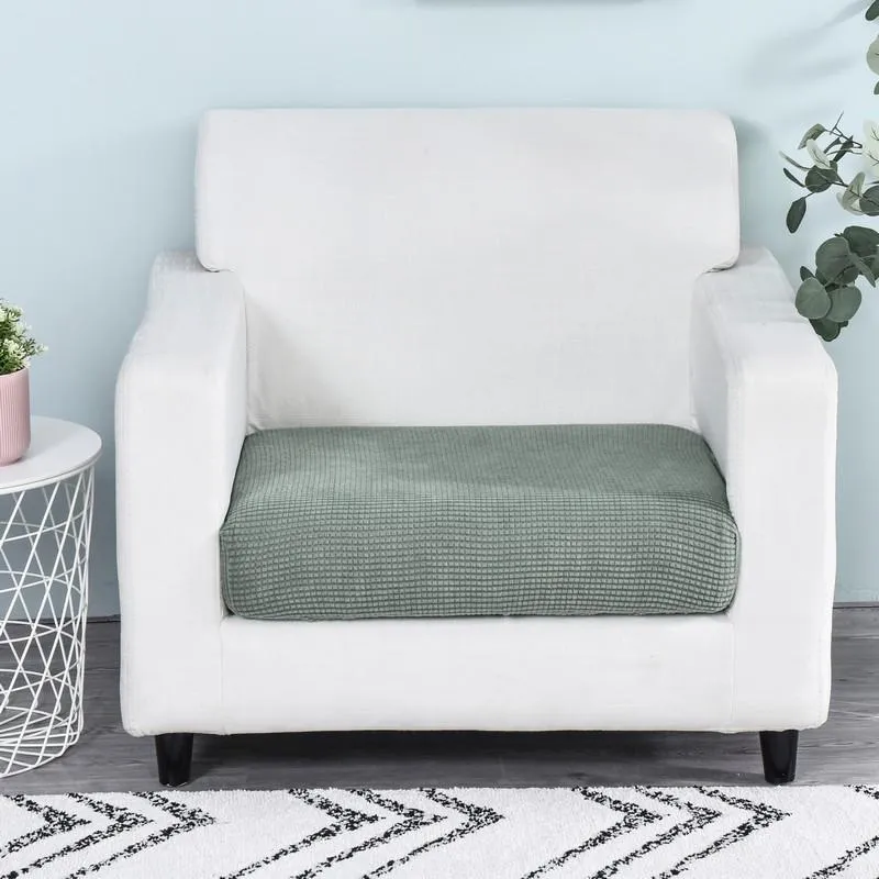 Housse Vert Mousse pour Coussin d'Assise de Canapé