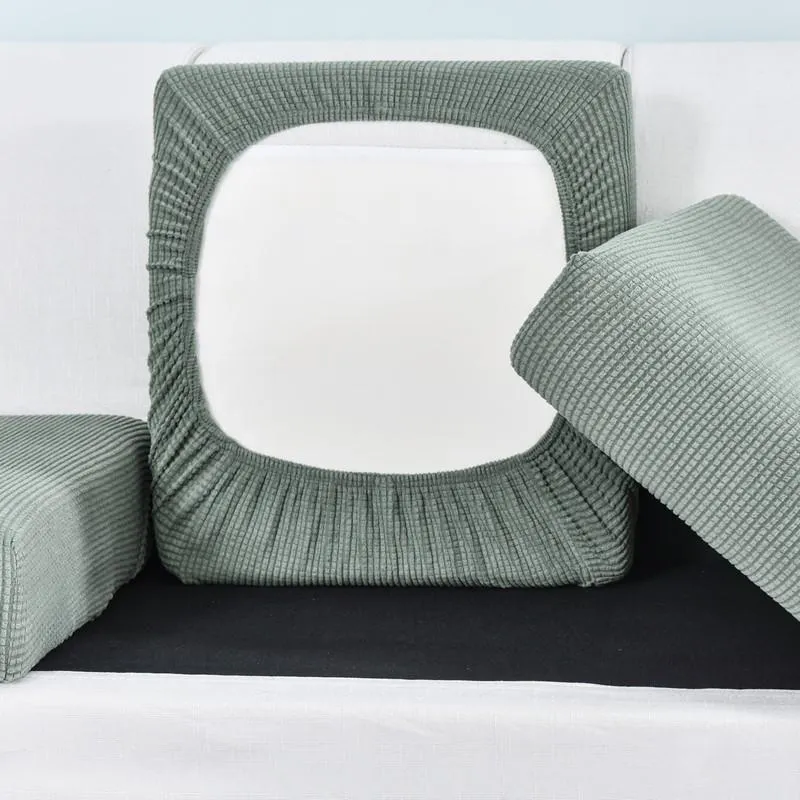 Housse Vert Mousse pour Coussin d'Assise de Canapé