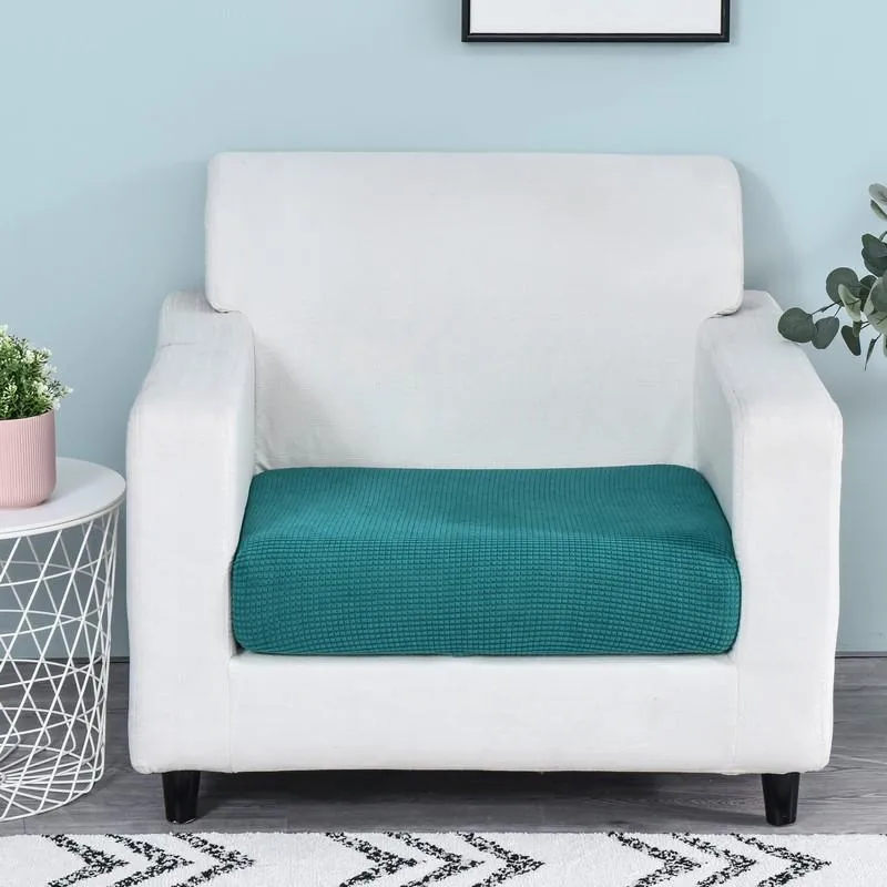 Housse Bleu Canard pour Coussin d'Assise de Canapé