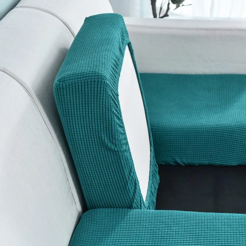 Housse Bleu Canard pour Coussin d'Assise de Canapé