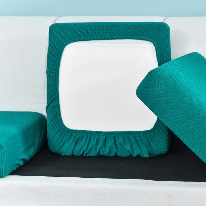 Housse Bleu Canard pour Coussin d'Assise de Canapé