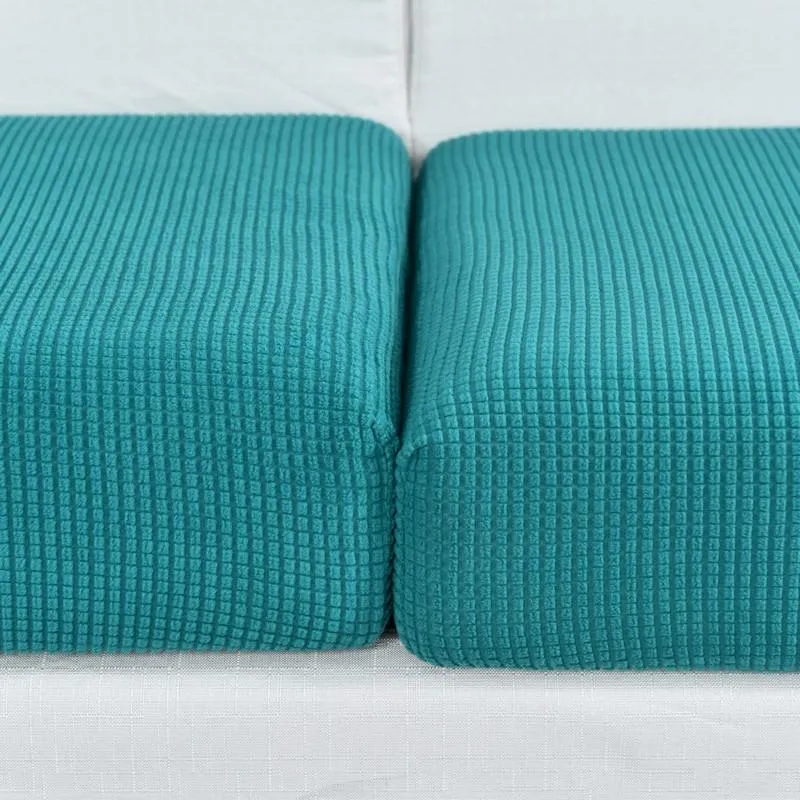 Housse Bleu Canard pour Coussin d'Assise de Canapé