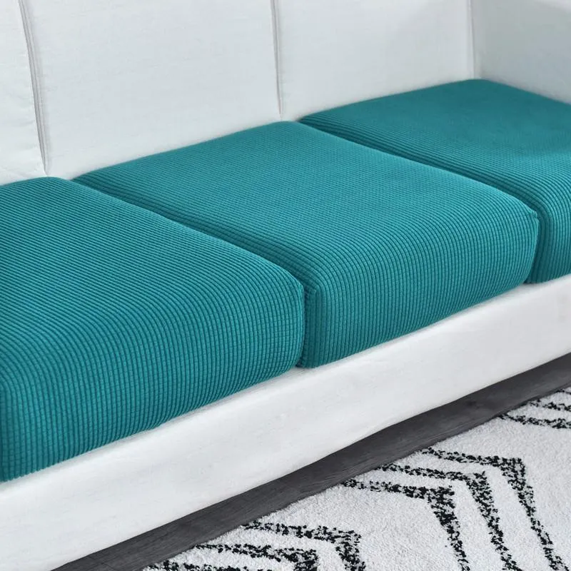 Housse Bleu Canard pour Coussin d'Assise de Canapé