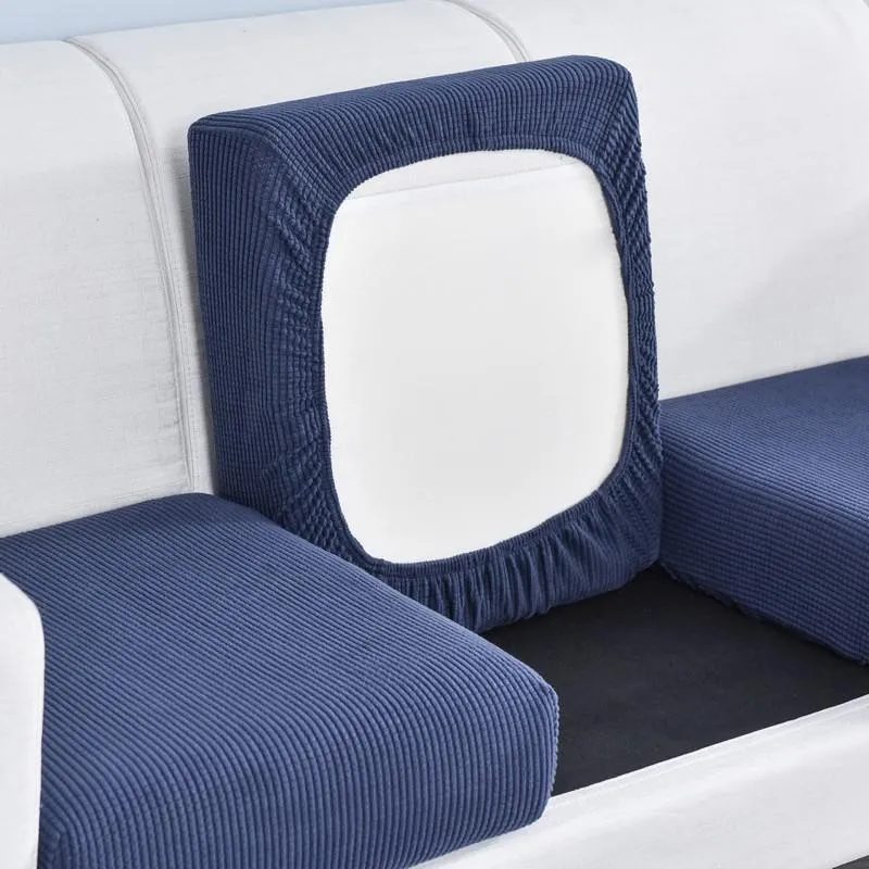 Housse Bleu Marine pour Coussin d'Assise de Canapé