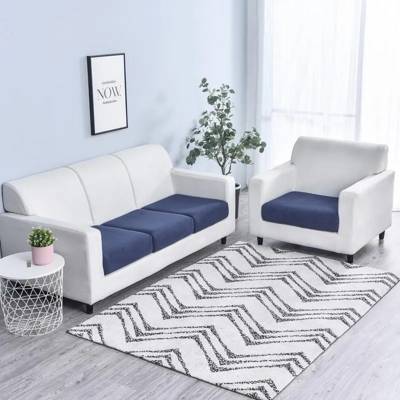 Housse Bleu Marine pour Coussin d'Assise de Canapé