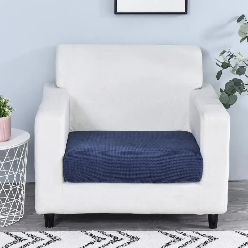 Housse Bleu Marine pour Coussin d'Assise de Canapé