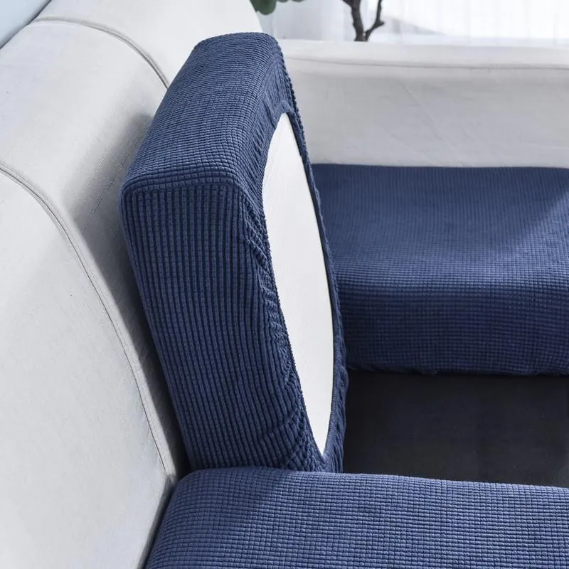Housse Bleu Marine pour Coussin d'Assise de Canapé