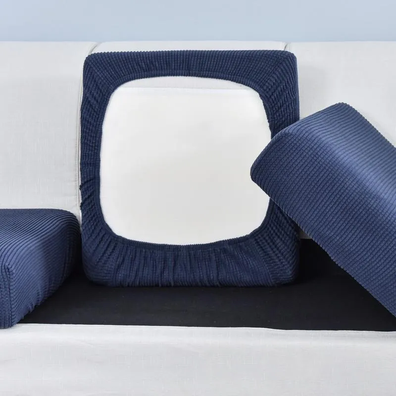 Housse Bleu Marine pour Coussin d'Assise de Canapé