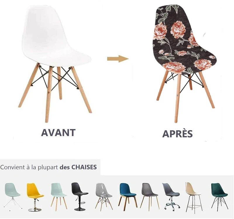 Housse de Chaise Scandinave - Fleure Rouge