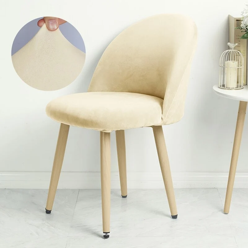 Housse de Chaise Scandinave Velours - Beige