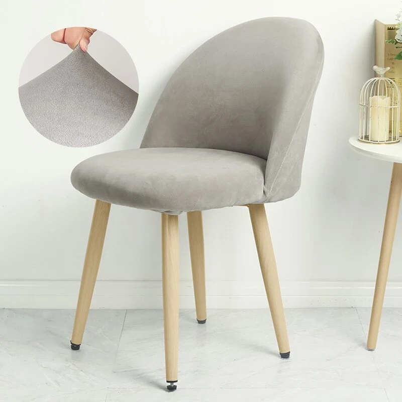 Housse de Chaise Scandinave Velours - Gris