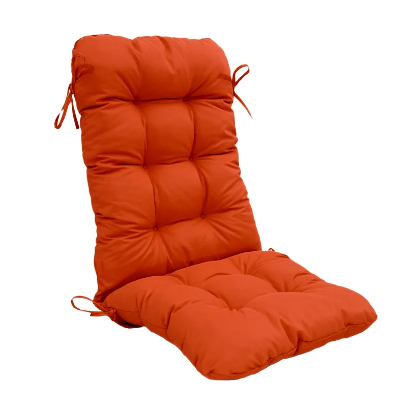 Coussin Chaise Dossier Haut 120x50 Orange - Capitonné (Confort 8cm)