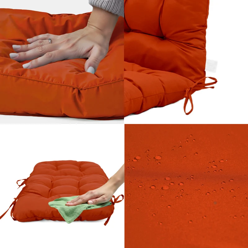 Coussin Chaise Dossier Haut 120x50 Orange - Capitonné (Confort 8cm)