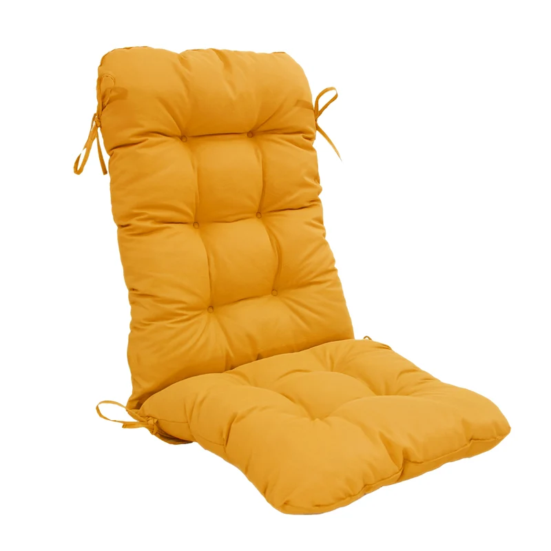 Coussin Chaise Dossier Haut 120x50 Jaune - Capitonné (Confort 8cm)
