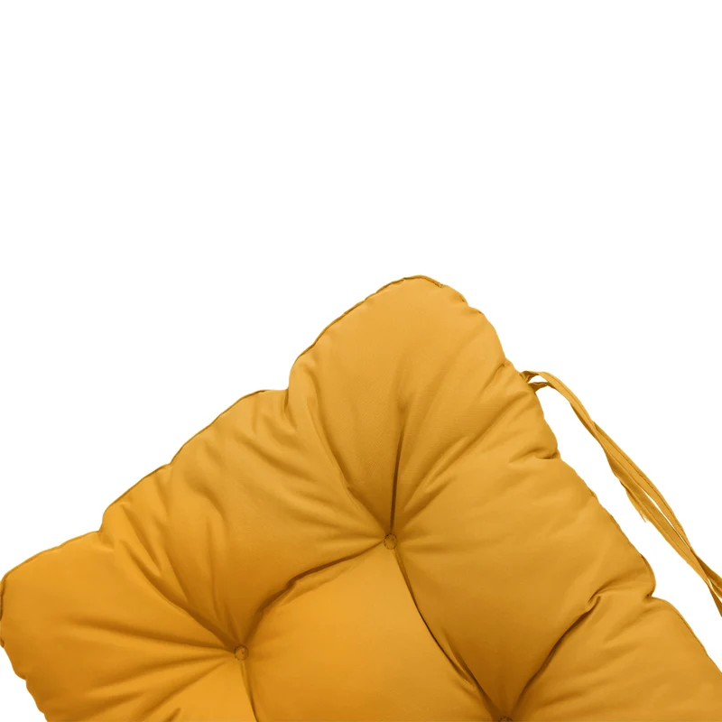 Coussin Chaise Dossier Haut 120x50 Jaune - Capitonné (Confort 8cm)