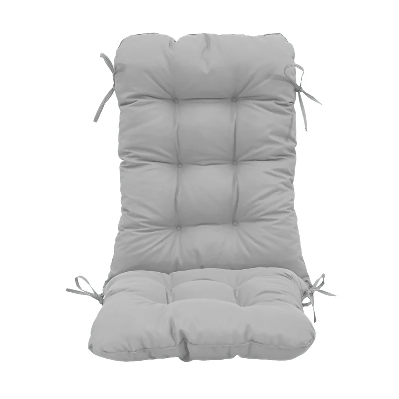 Coussin Chaise Dossier Haut 120x50 Gris Galet - Capitonné (Confort 8cm)