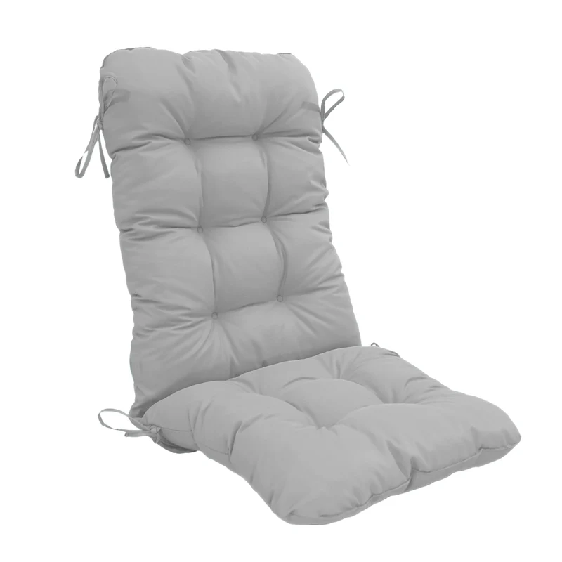 Coussin Chaise Dossier Haut 120x50 Gris Galet - Capitonné (Confort 8cm)