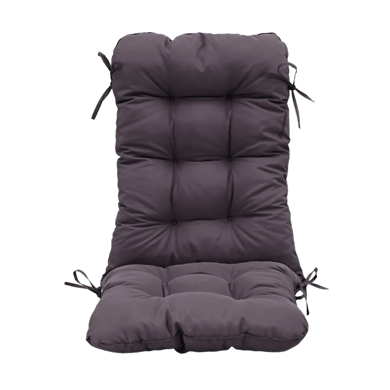 Coussin Chaise Dossier Haut 120x50 Gris Carbone - Capitonné (Confort 8cm)