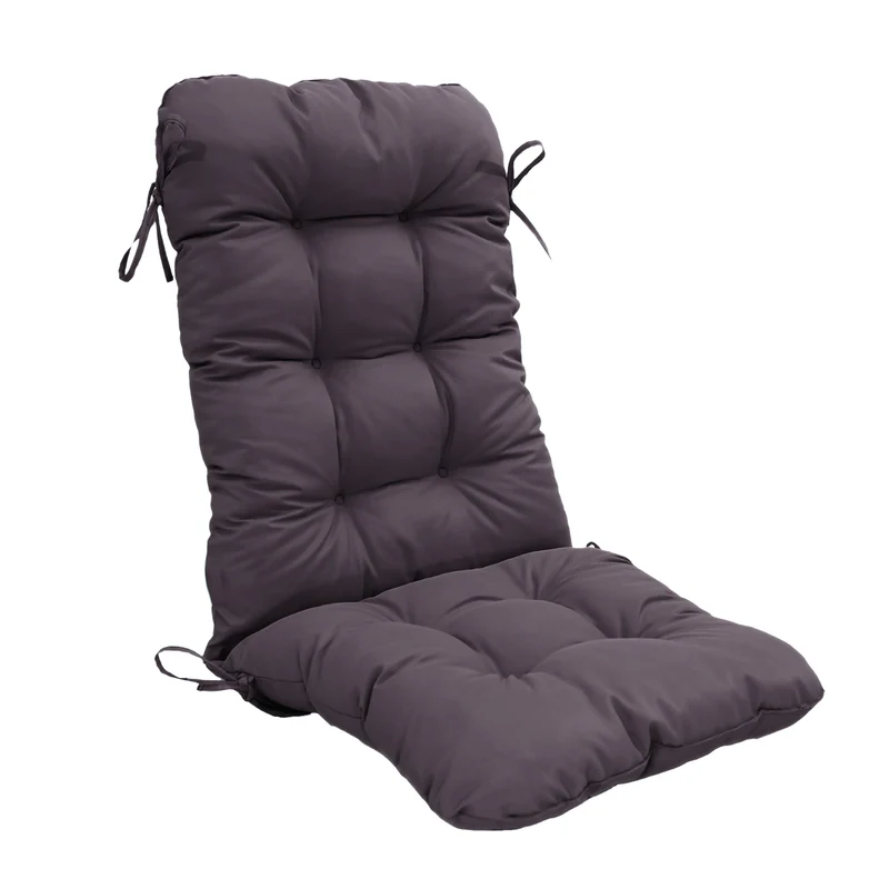 Coussin Chaise Dossier Haut 120x50 Gris Carbone - Capitonné (Confort 8cm)