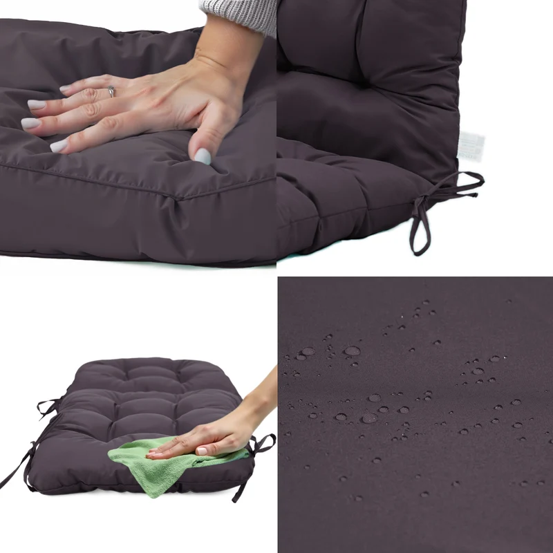 Coussin Chaise Dossier Haut 120x50 Gris Carbone - Capitonné (Confort 8cm)