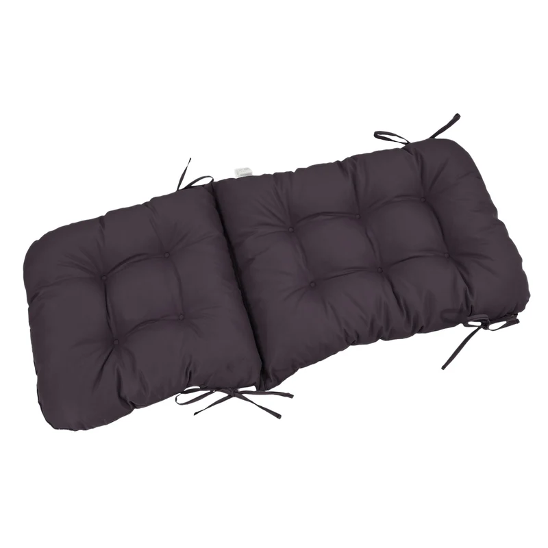 Coussin Chaise Dossier Haut 120x50 Gris Carbone - Capitonné (Confort 8cm)