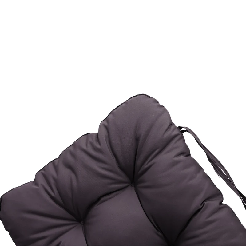 Coussin Chaise Dossier Haut 120x50 Gris Carbone - Capitonné (Confort 8cm)