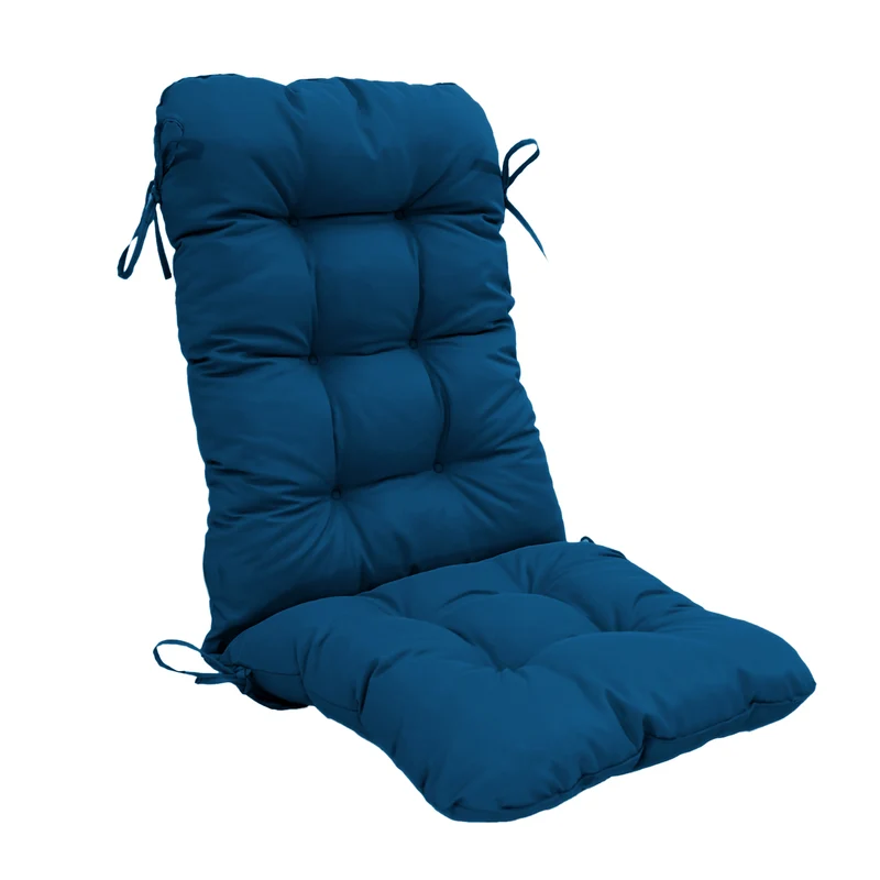 Coussin Chaise Dossier Haut 120x50 Bleu Pétrole - Capitonné (Confort 8cm)