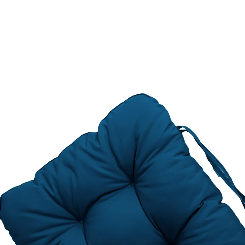 Coussin Chaise Dossier Haut 120x50 Bleu Pétrole - Capitonné (Confort 8cm)