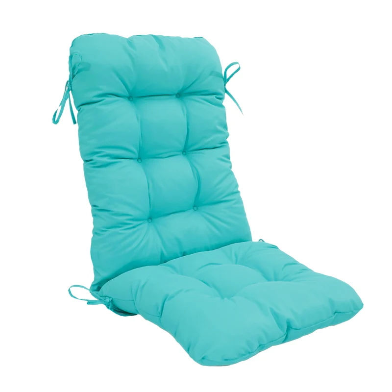 Coussin Chaise Dossier Haut 120x50 Bleu Caraïbes - Capitonné (Confort 8cm)