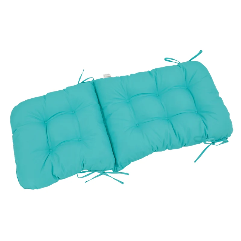Coussin Chaise Dossier Haut 120x50 Bleu Caraïbes - Capitonné (Confort 8cm)