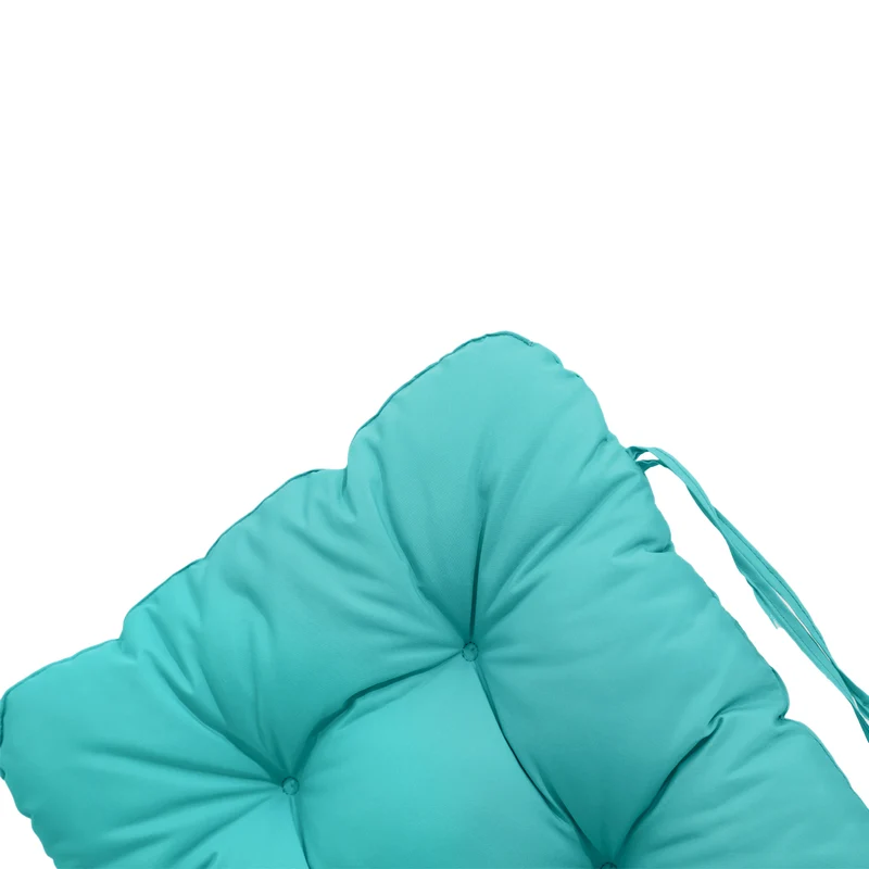 Coussin Chaise Dossier Haut 120x50 Bleu Caraïbes - Capitonné (Confort 8cm)