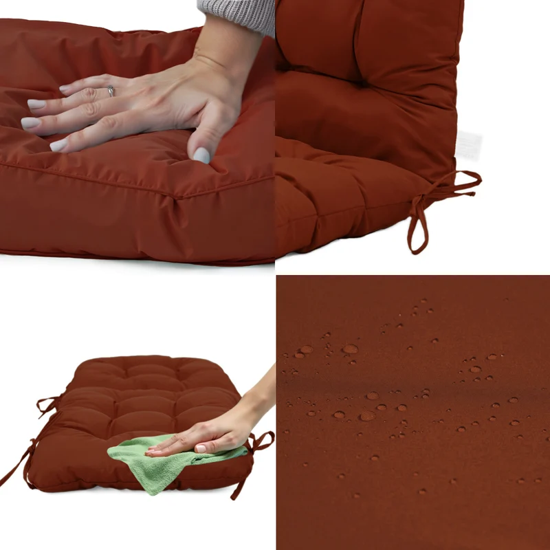 Coussin Chaise Dossier Haut 120x50 Terracotta - Capitonné (Confort 8cm)