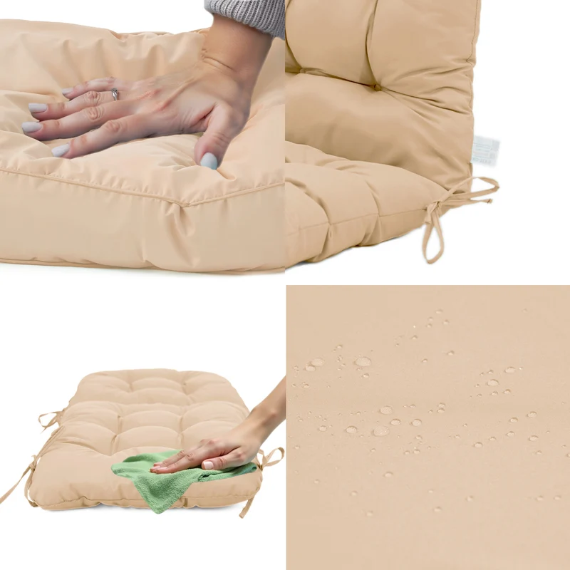 Coussin Chaise Dossier Haut 120x50 Beige - Capitonné (Confort 8cm)