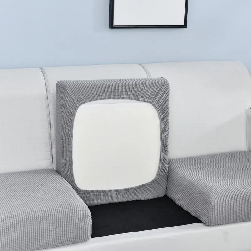 Housse Gris Clair pour Coussin d'Assise de Canapé