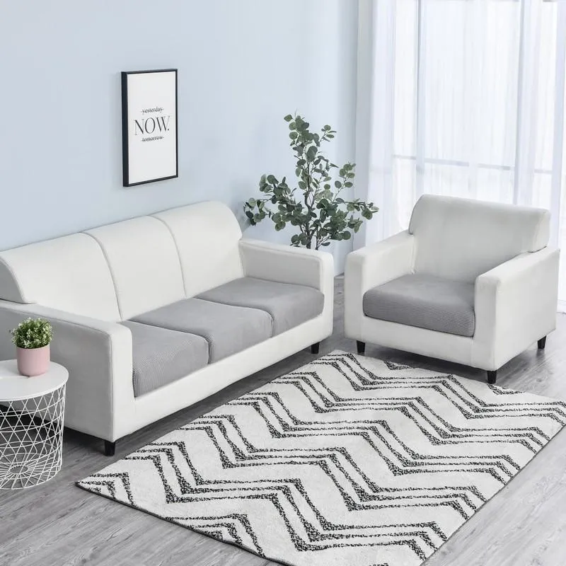Housse Gris Clair pour Coussin d'Assise de Canapé