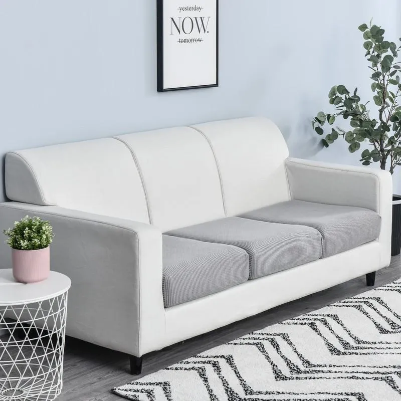 Housse Gris Clair pour Coussin d'Assise de Canapé